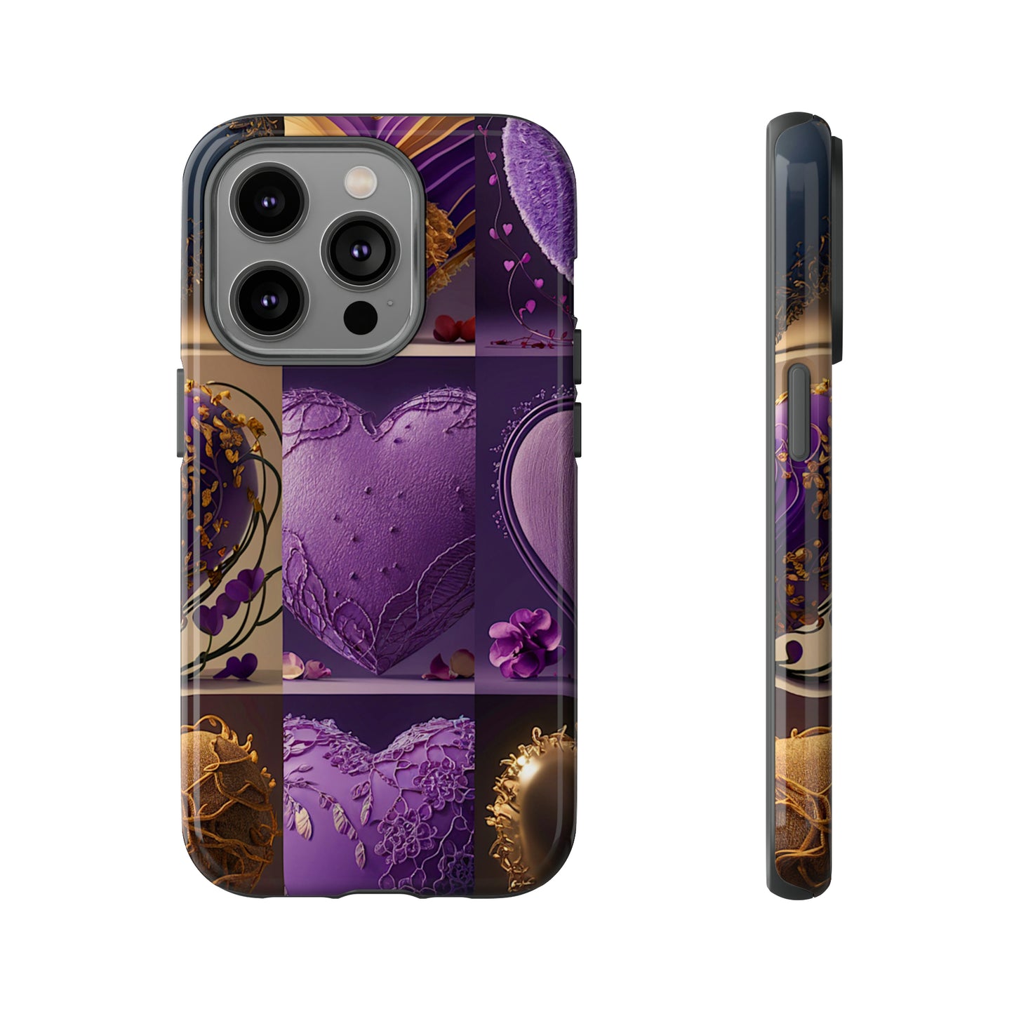 Violet Heart Design Pattern Tough Case