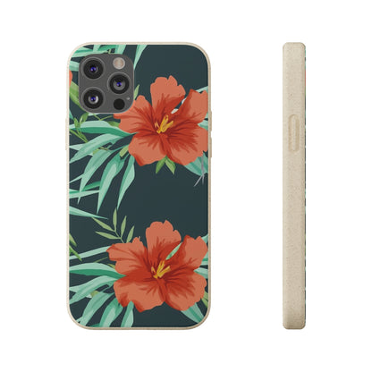 Orange Flowers Biodegradable Case