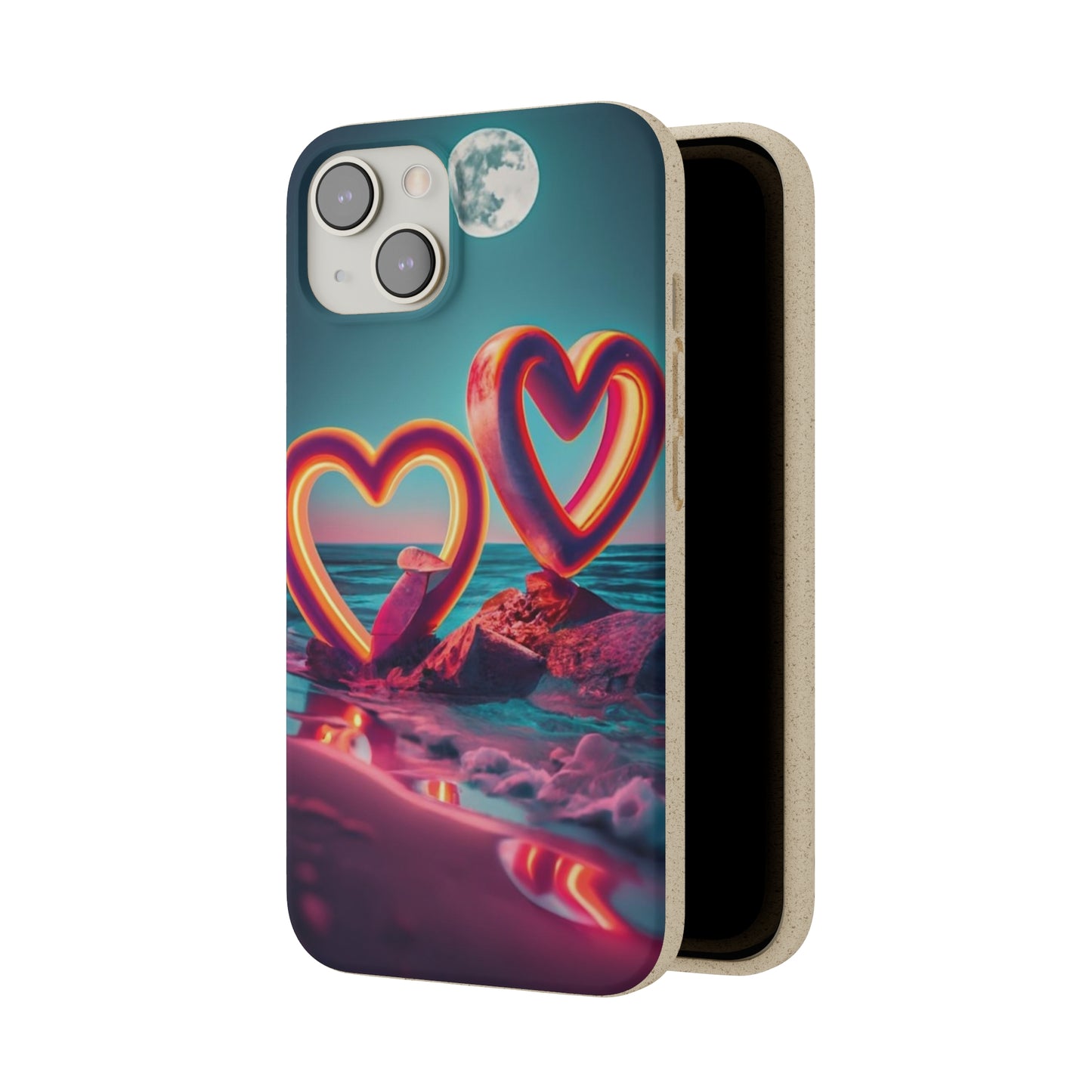 luminous Neon Heart Biodegradable Case