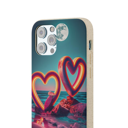 luminous Neon Heart Biodegradable Case