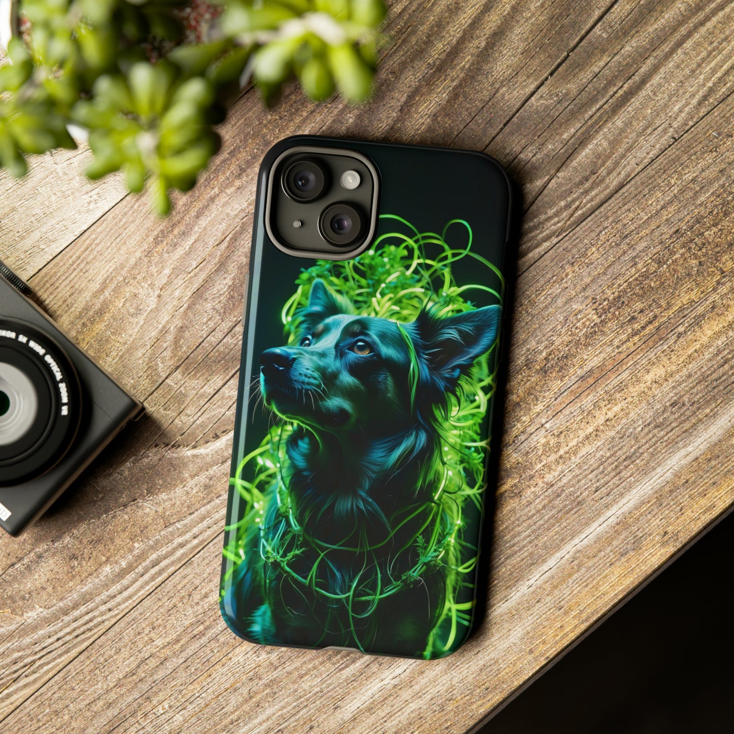 Green Neon Dog Tough Case