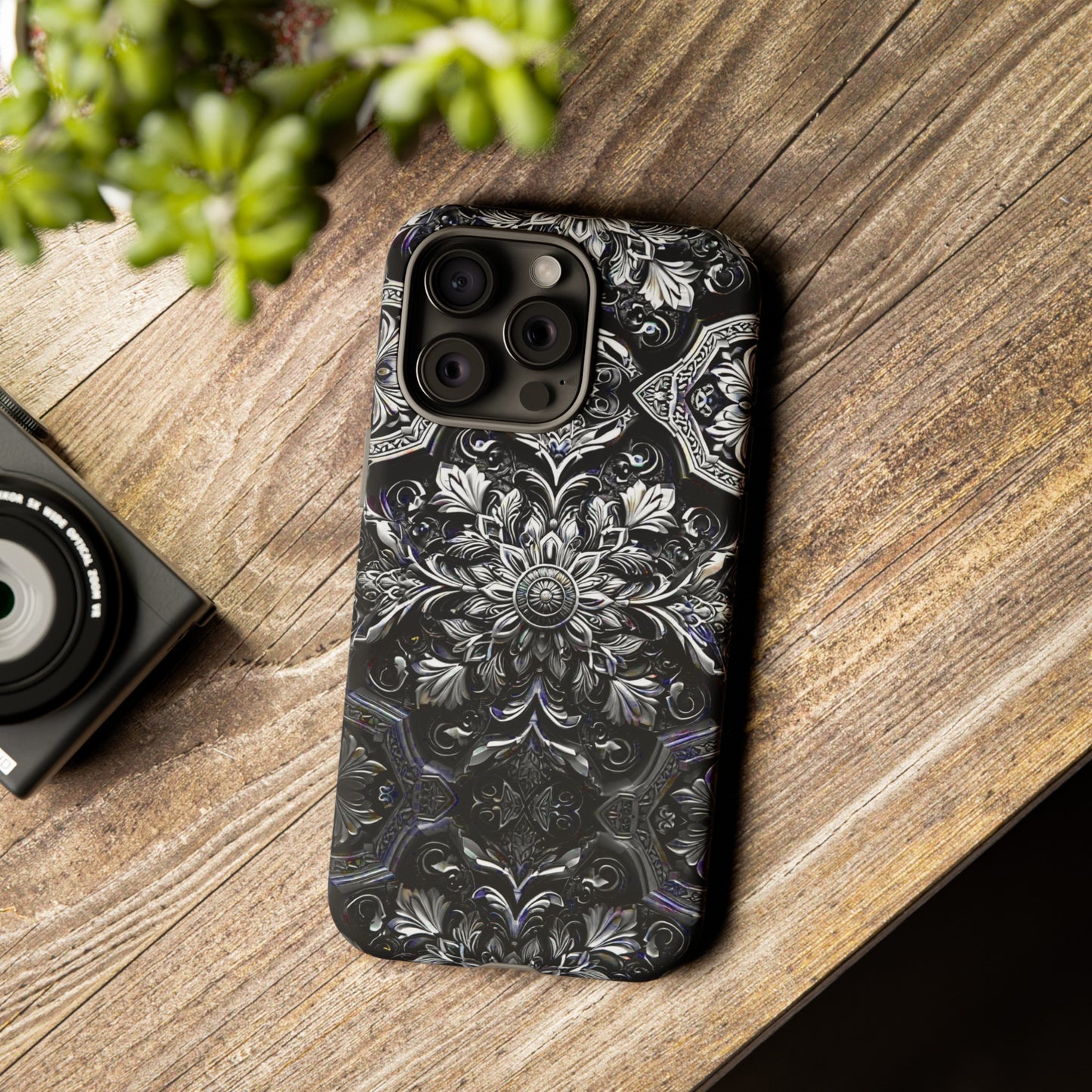 Monochrome Flowers Tough Case