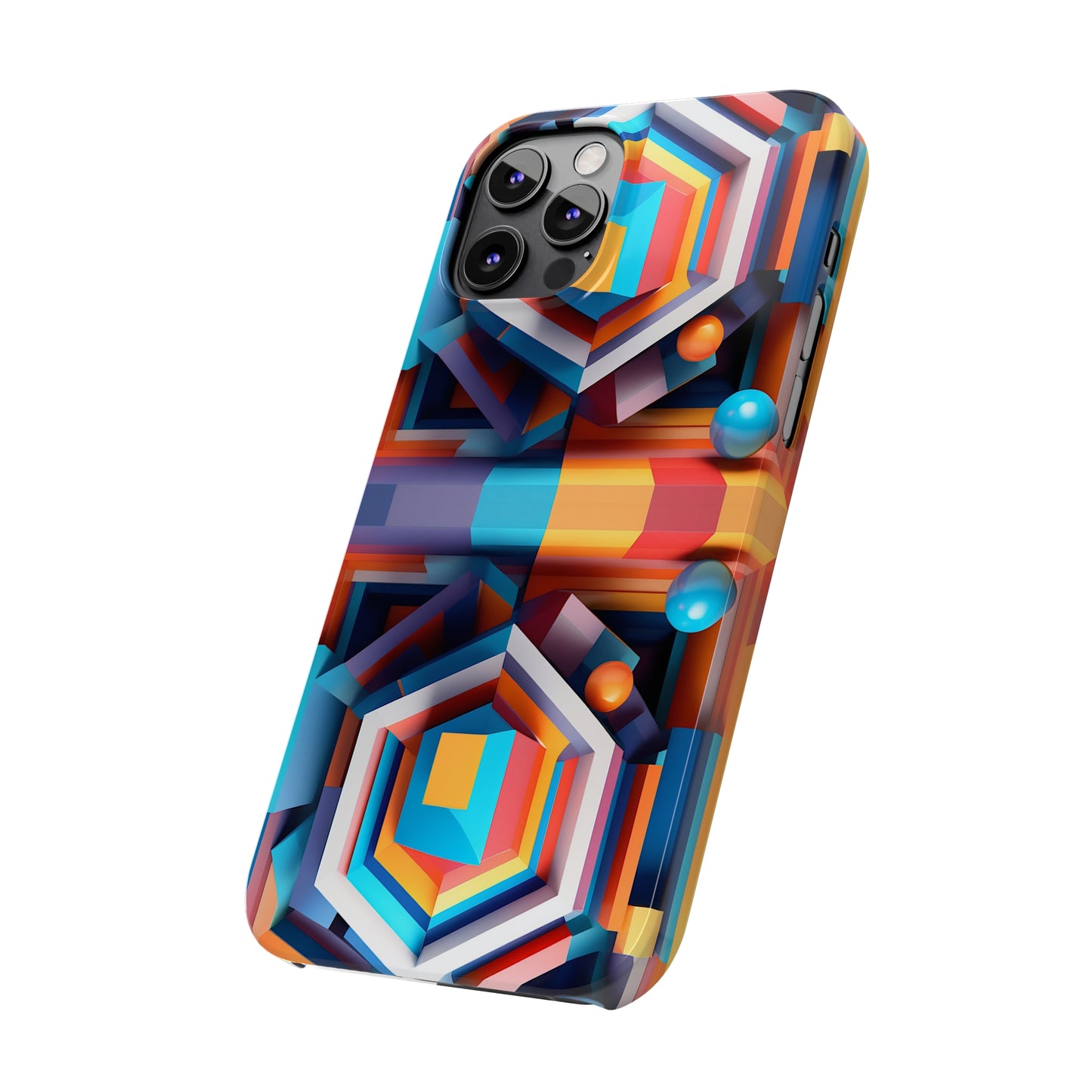 Colored Hexagon Slim Phone Case