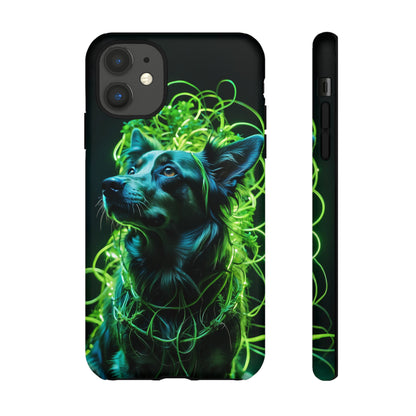 Green Neon Dog Tough Case