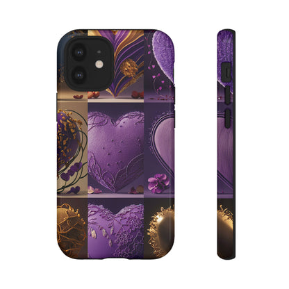 Violet Heart Design Pattern Tough Case