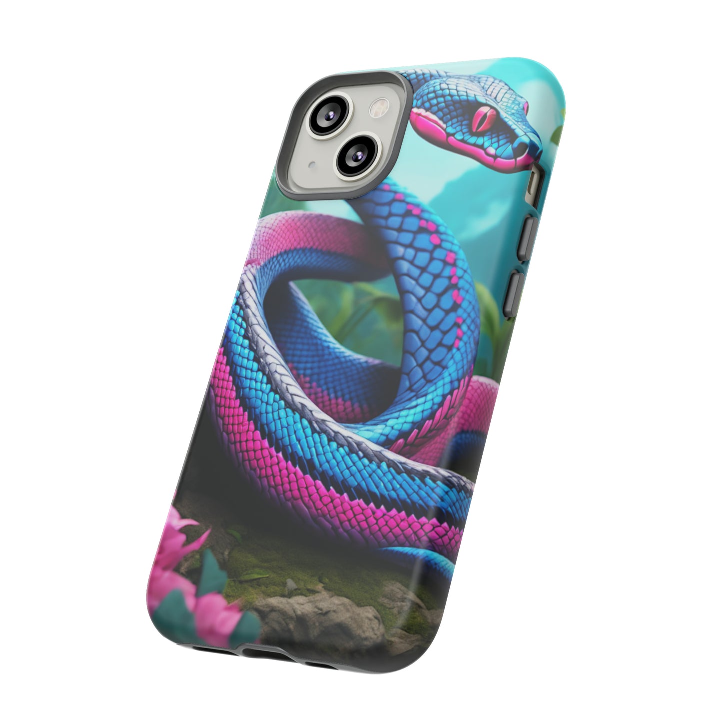 Blue Pink Snake Tough Case