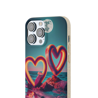 luminous Neon Heart Biodegradable Case