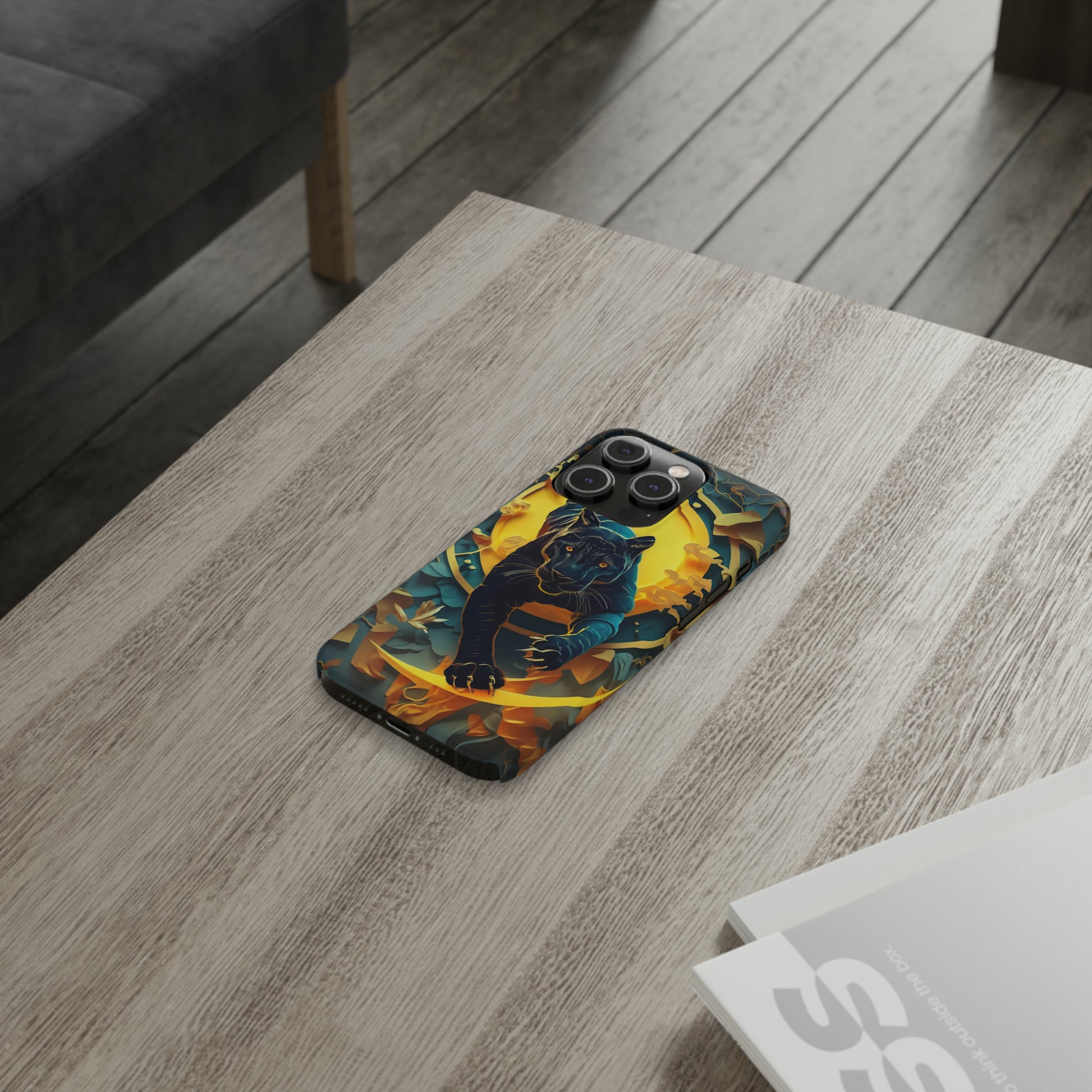 Onyx Black Jaguar Slim Phone Case - Colorwink