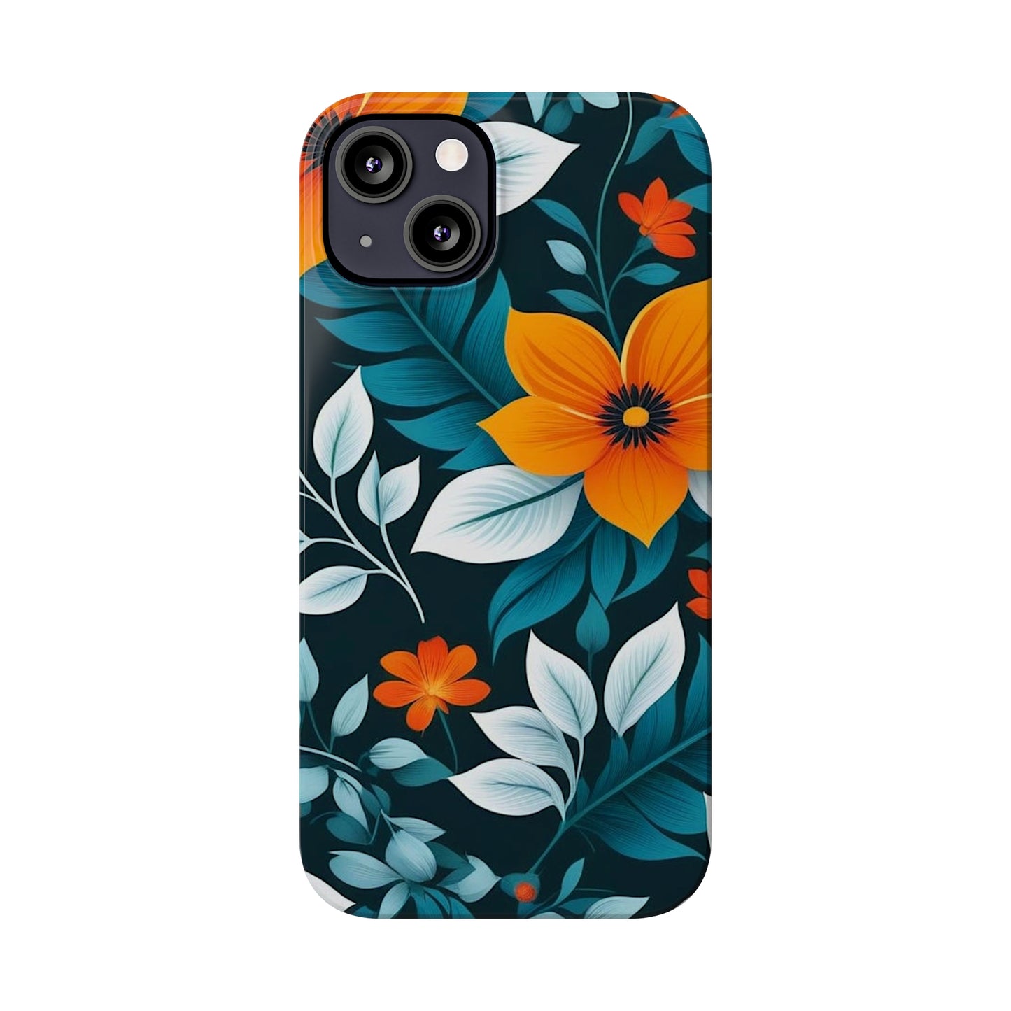 White Flower Slim Phone Case