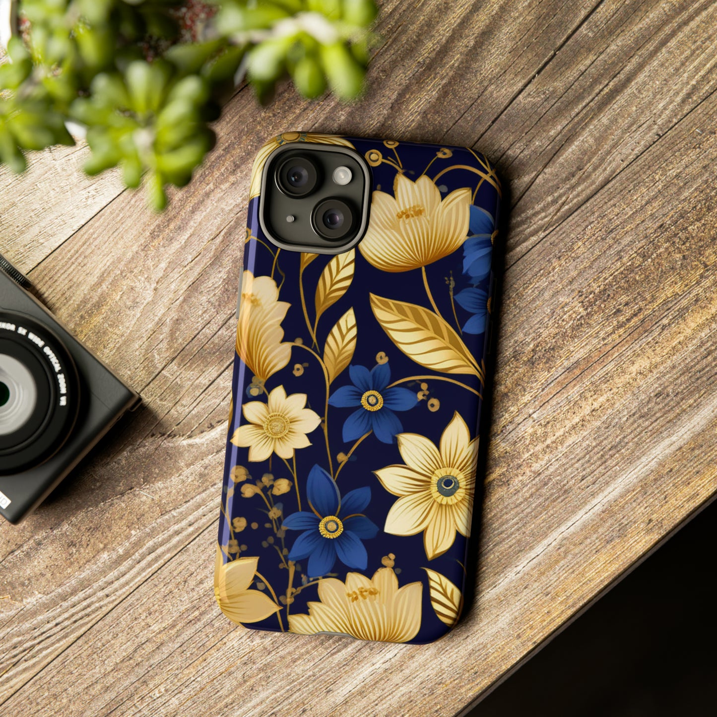 Golden  flower Design Pattern Tough Case