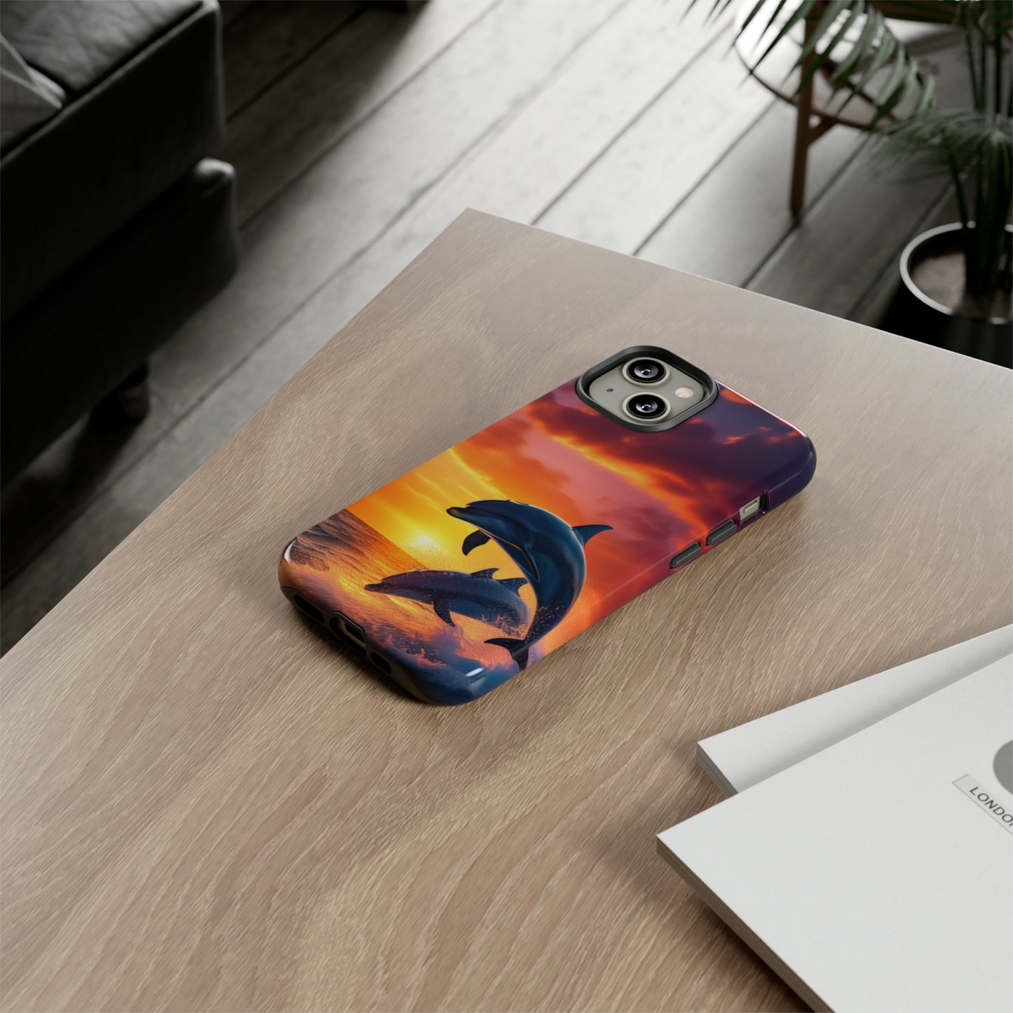 Sunset Dolphin Tough Case