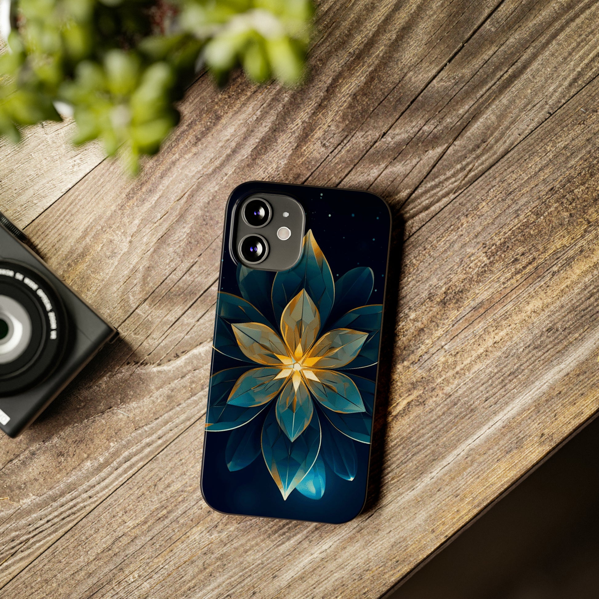 Geometric Flower Design Slim Phone Case - Colorwink