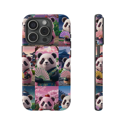 Cute Panda Grid Art Pattern Tough Case