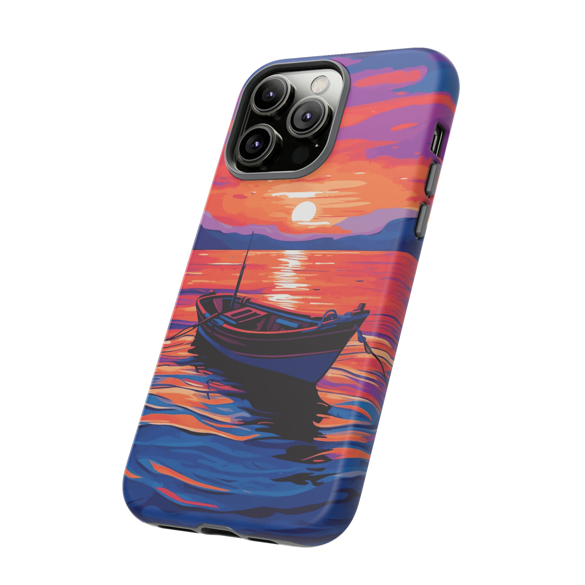 Boat With Sunset Tough Case - Colorwink