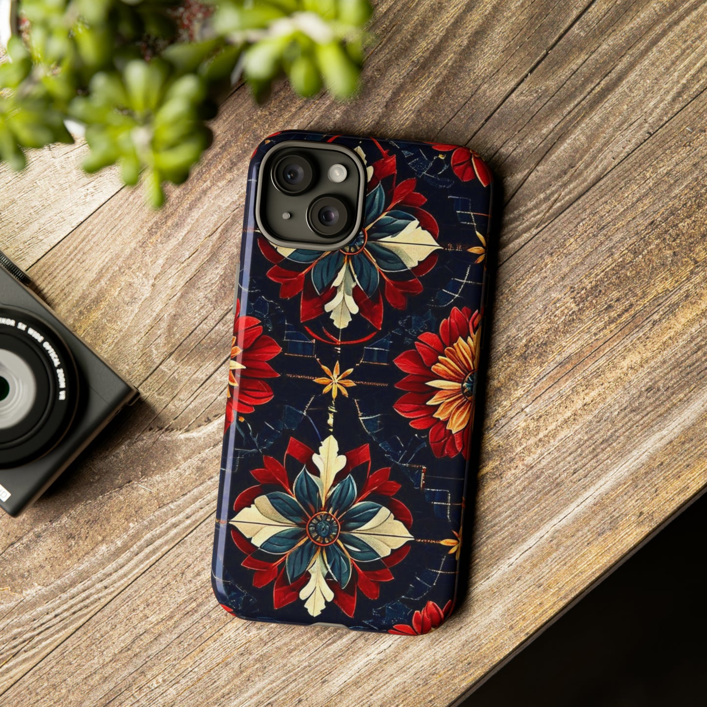 Red  flower Design Pattern Tough Case