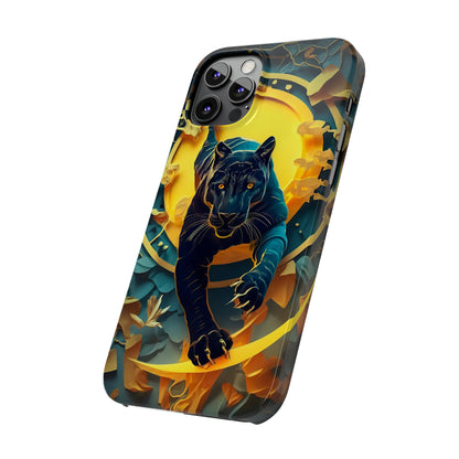 Onyx Black Jaguar Slim Phone Case - Colorwink