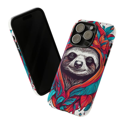 Sloth floral rose print Tough Case