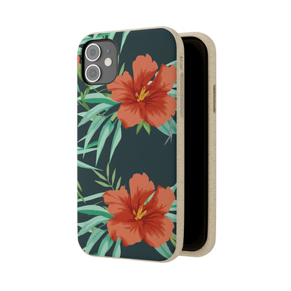 Orange Flowers Biodegradable Case