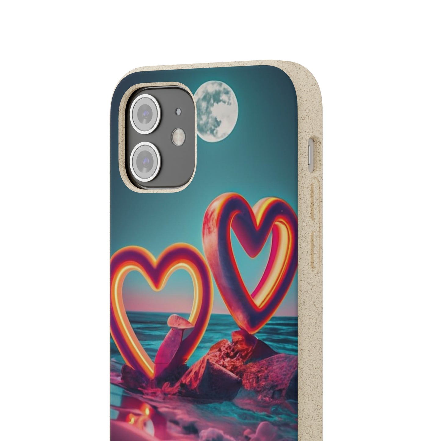 luminous Neon Heart Biodegradable Case