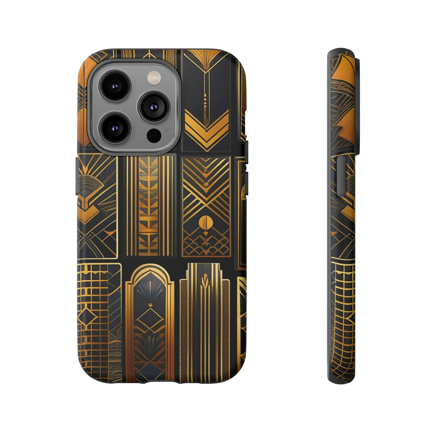 Golden Grid Art Design Pattern Tough Case