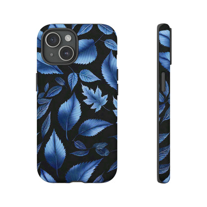 Blue Leaf Art Design Pattern Tough Case