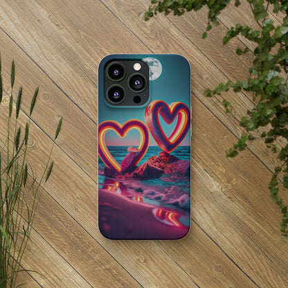 luminous Neon Heart Biodegradable Case