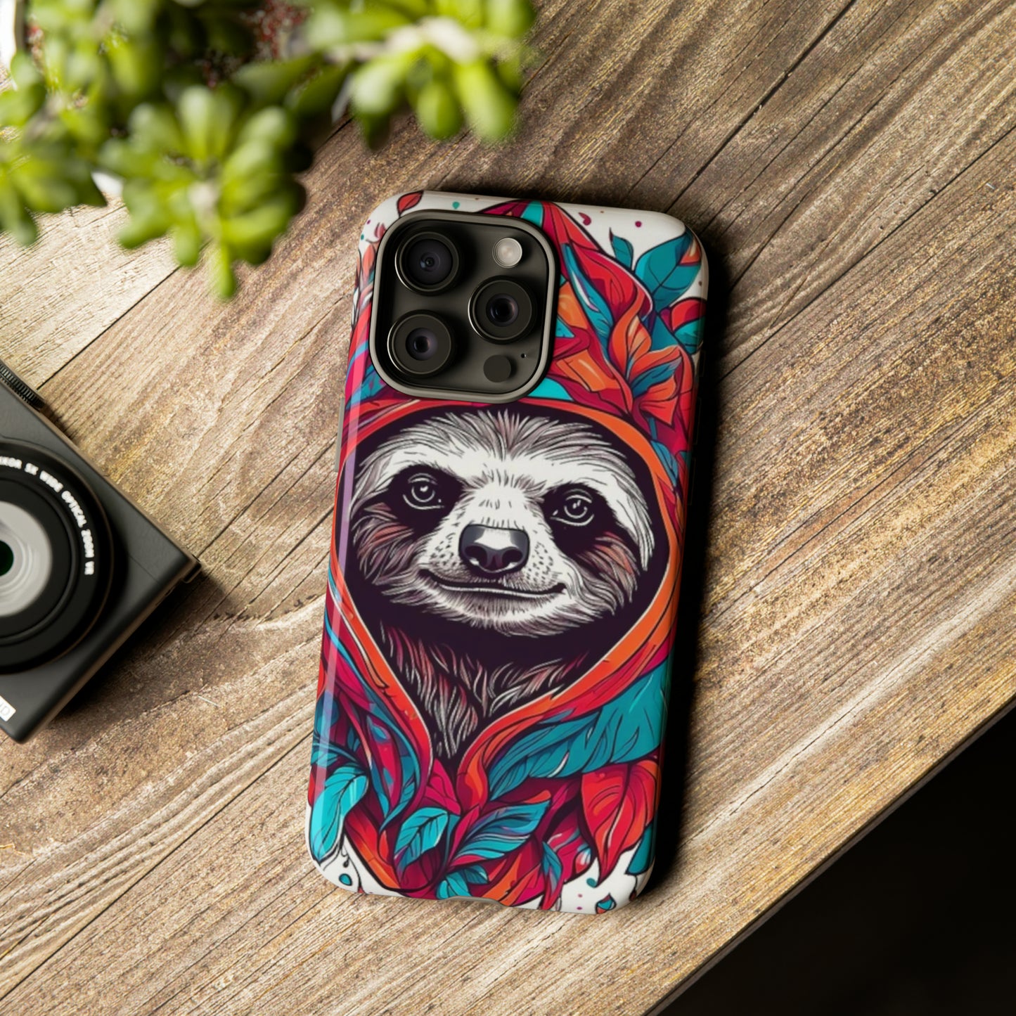 Sloth floral rose print Tough Case