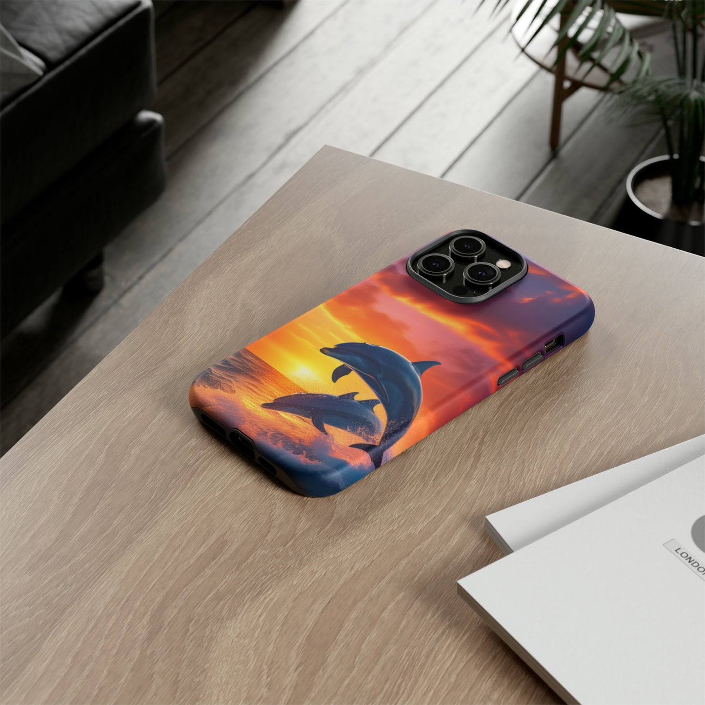 Sunset Dolphin Tough Case