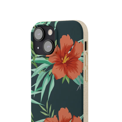 Orange Flowers Biodegradable Case