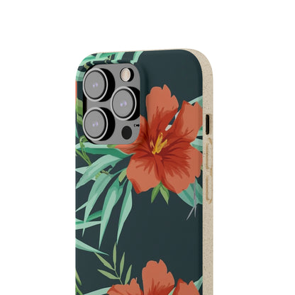 Orange Flowers Biodegradable Case