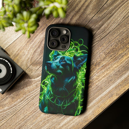 Green Neon Dog Tough Case