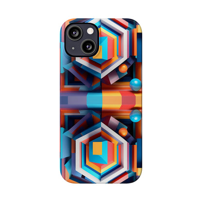 Colored Hexagon Slim Phone Case