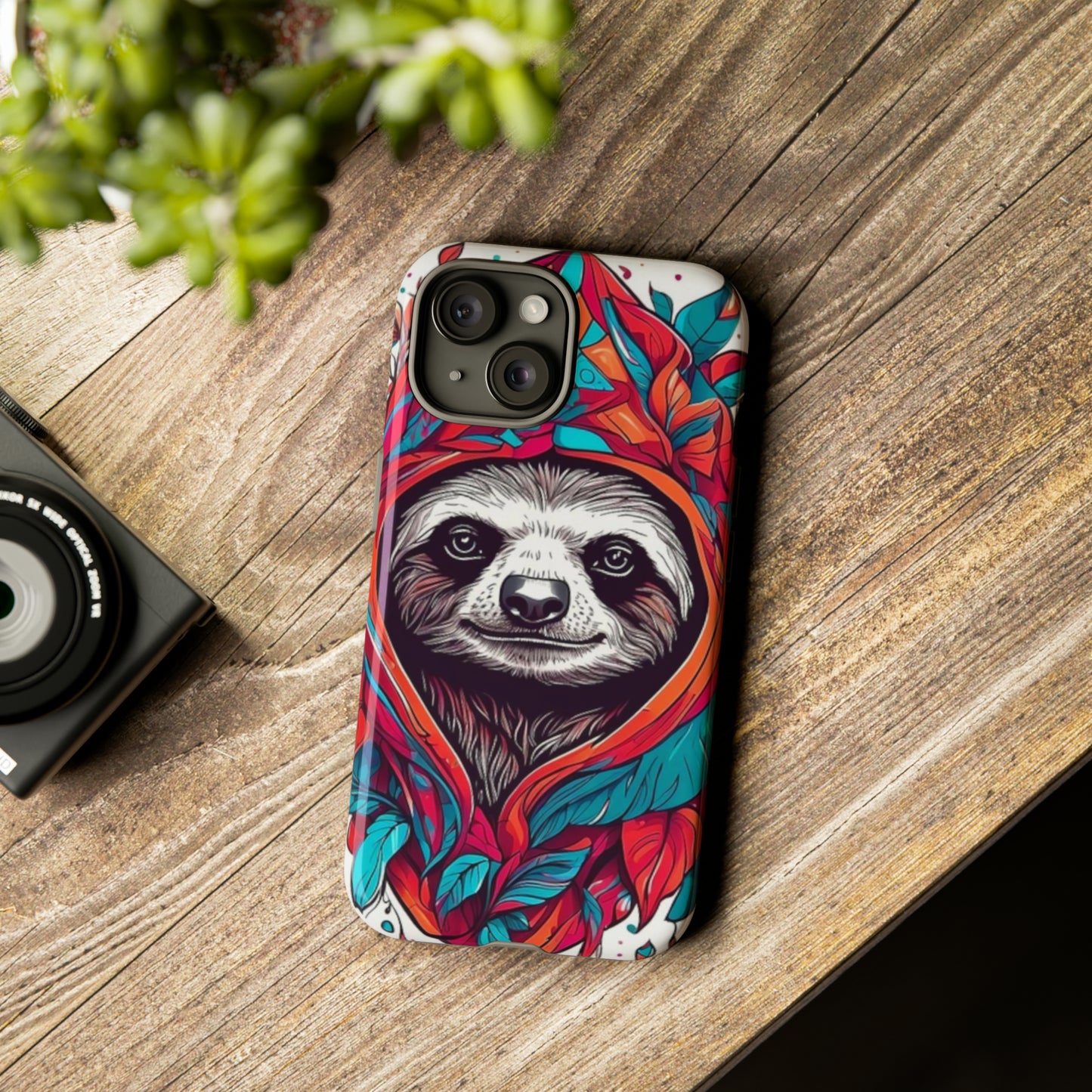 Sloth floral rose print Tough Case