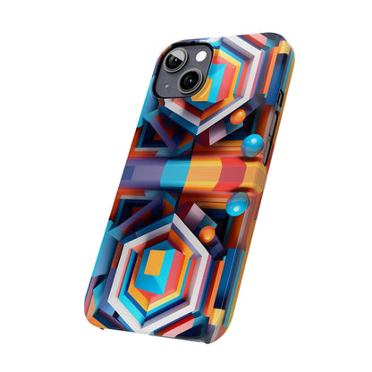 Colored Hexagon Slim Phone Case