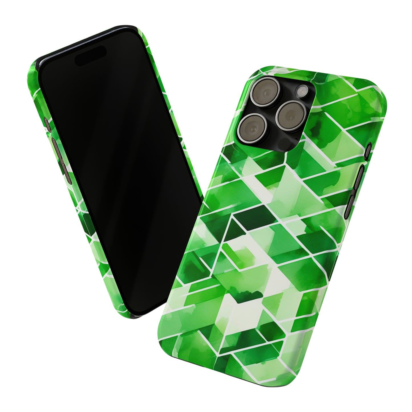 Green Abstract Tiles Slim Phone Case - Colorwink