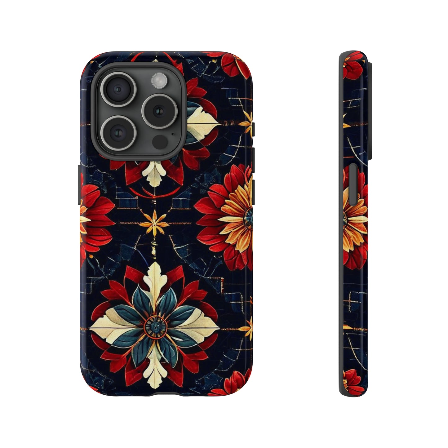 Red  flower Design Pattern Tough Case