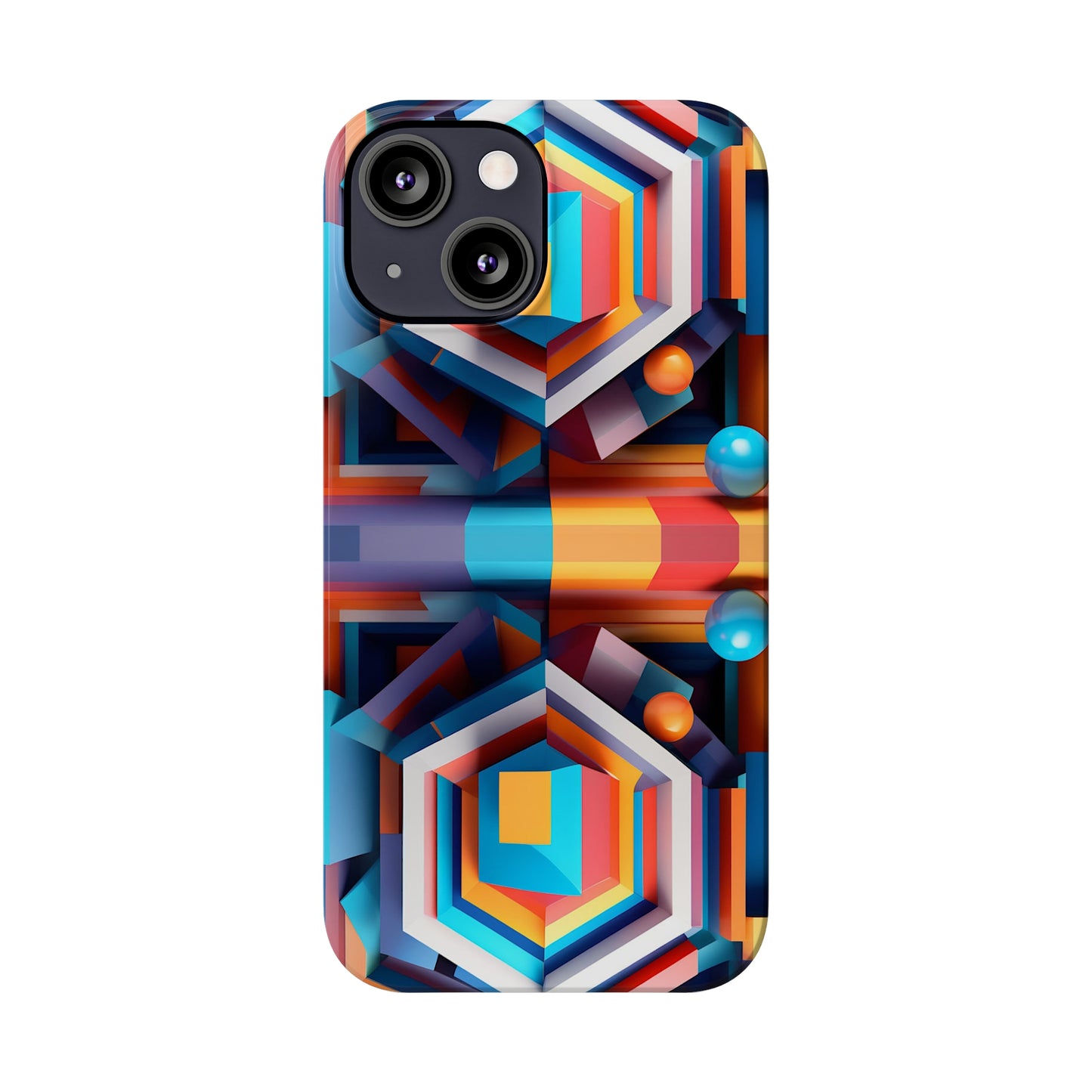 Colored Hexagon Slim Phone Case