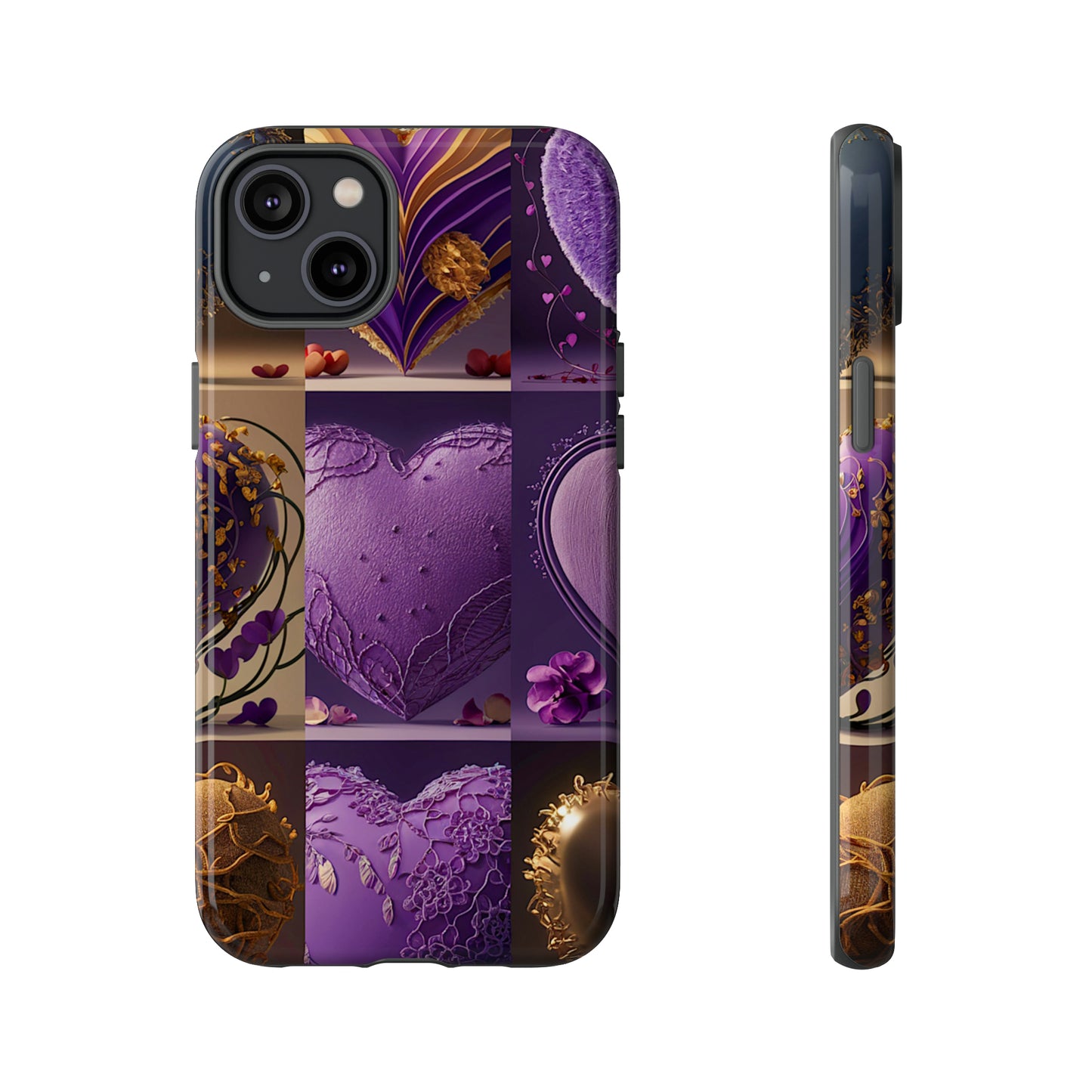 Violet Heart Design Pattern Tough Case