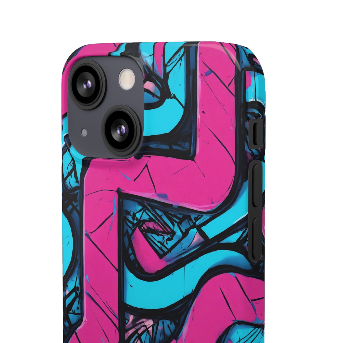 Pink-Blue Graffiti Snap Case - Colorwink