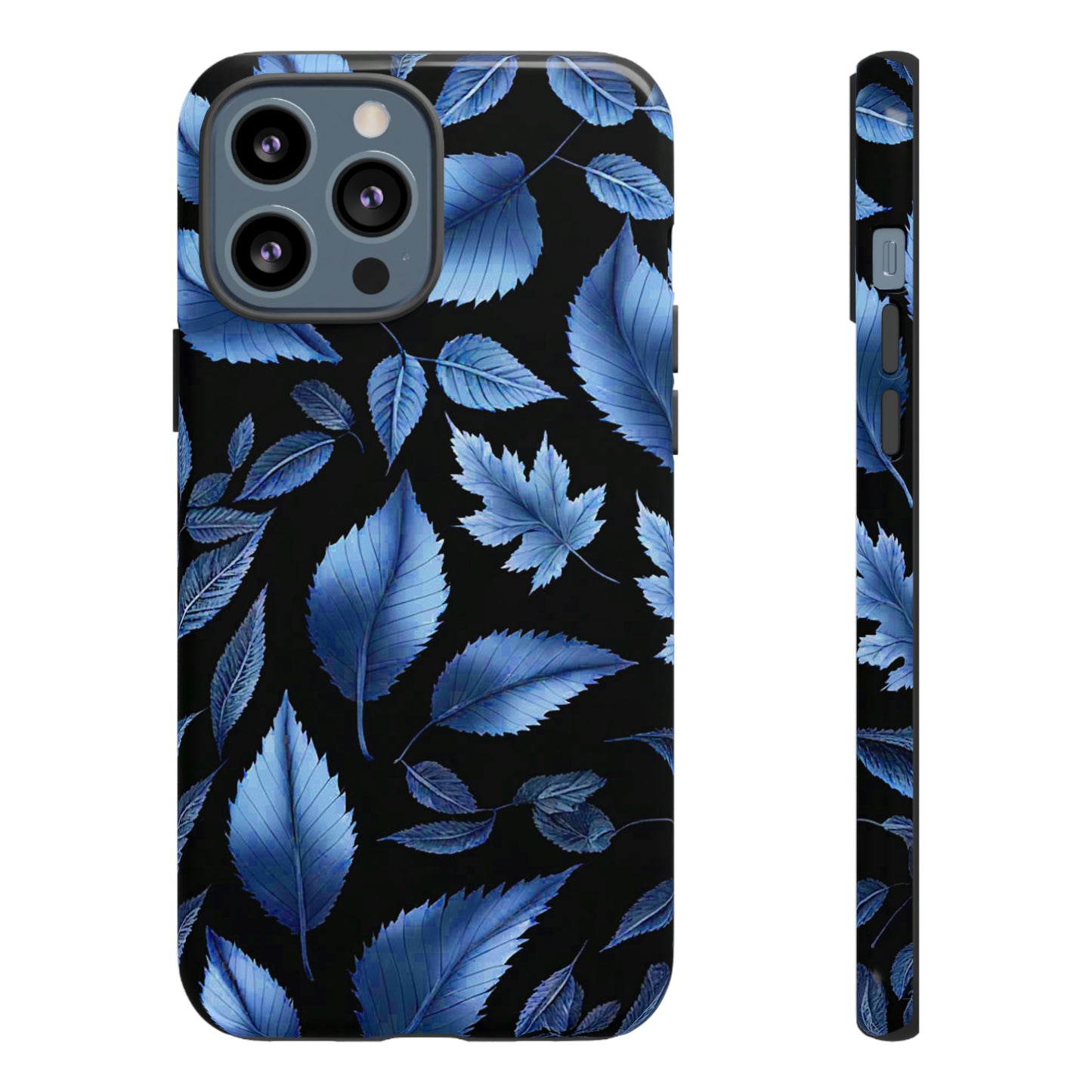 Blue Leaf Art Design Pattern Tough Case