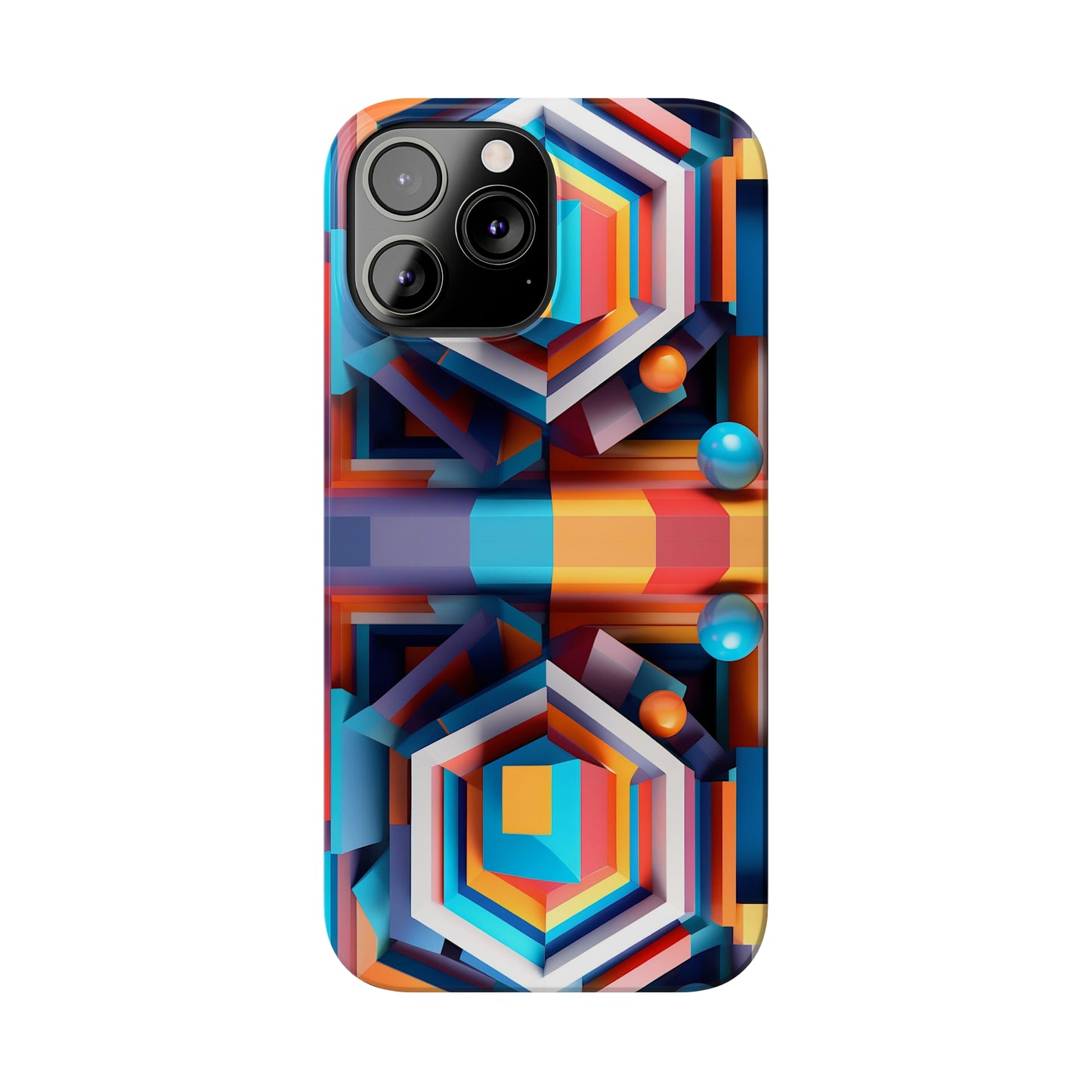 Colored Hexagon Slim Phone Case