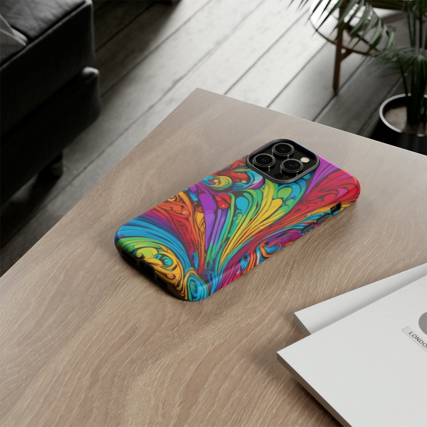 Colourful Spiral Paint Art Pattern Tough Case