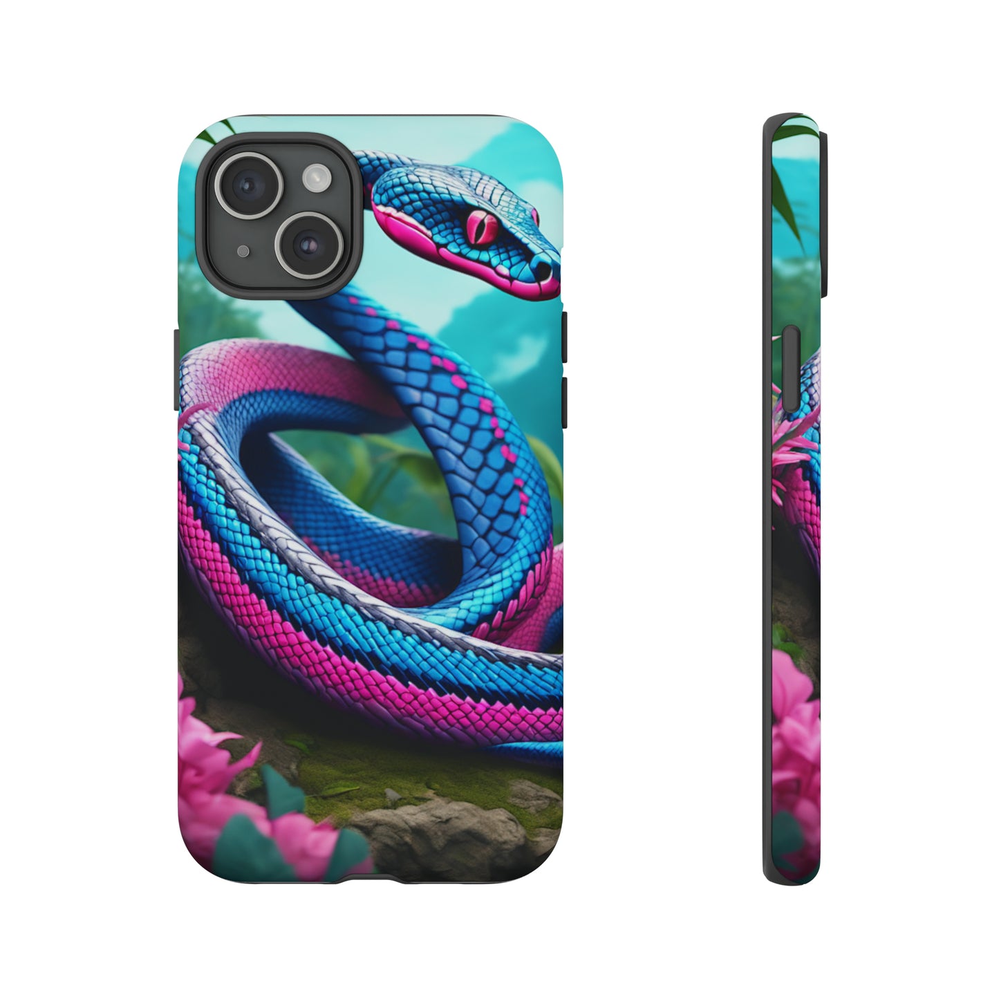 Blue Pink Snake Tough Case