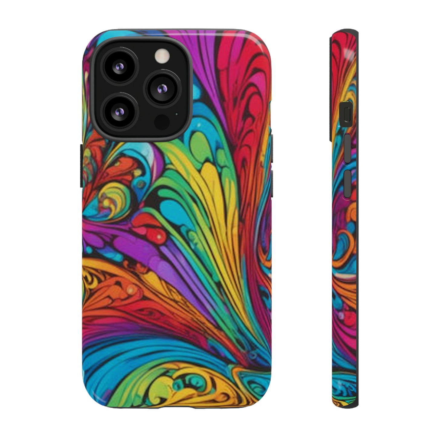 Colourful Spiral Paint Art Pattern Tough Case