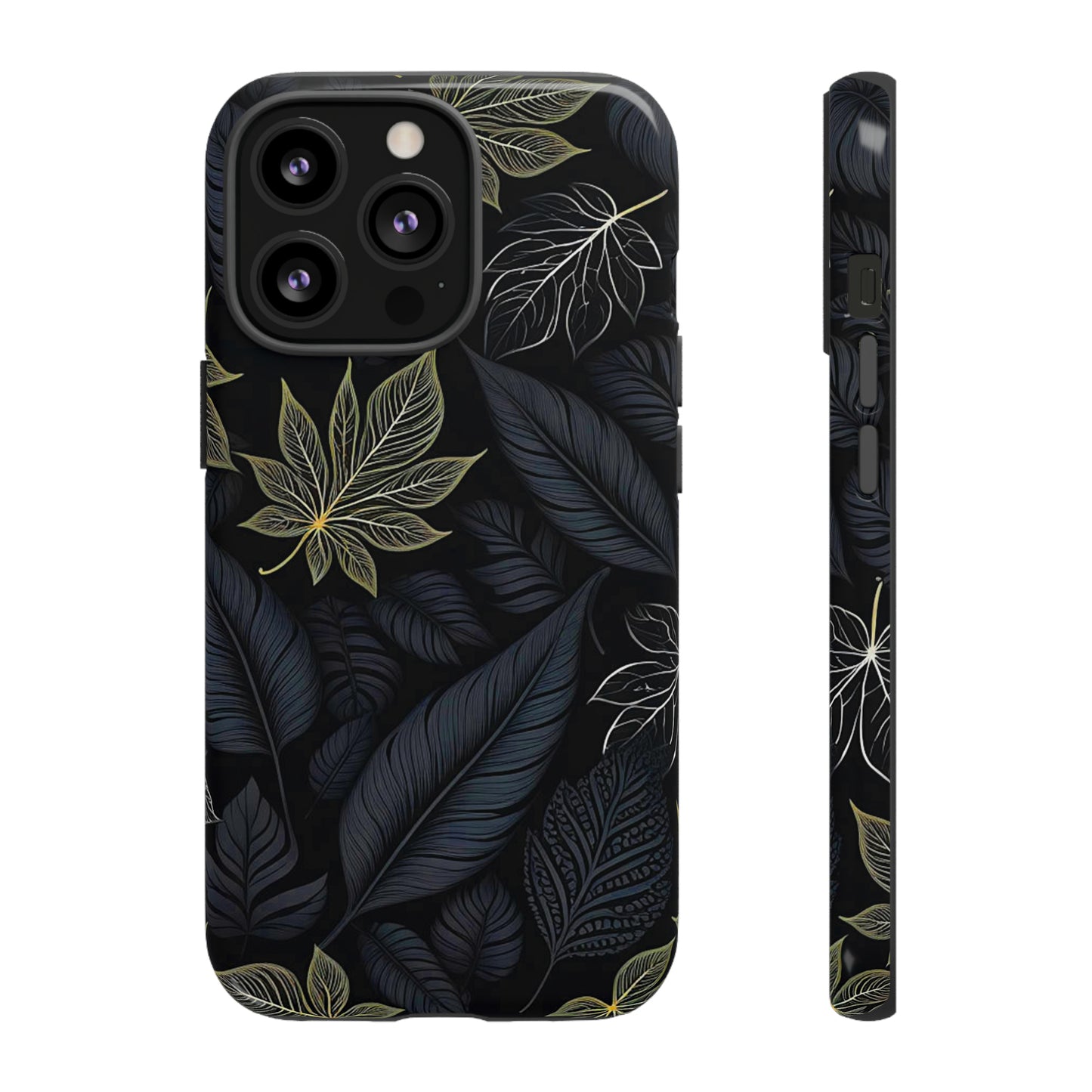 Grey Leaf Pattern Tough Case