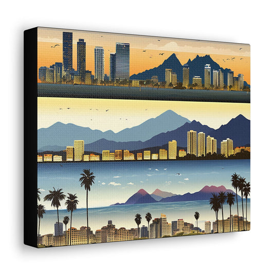 3 City Panoramas Canvas - Colorwink