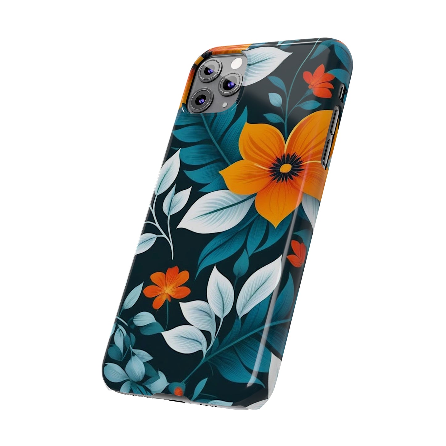 White Flower Slim Phone Case