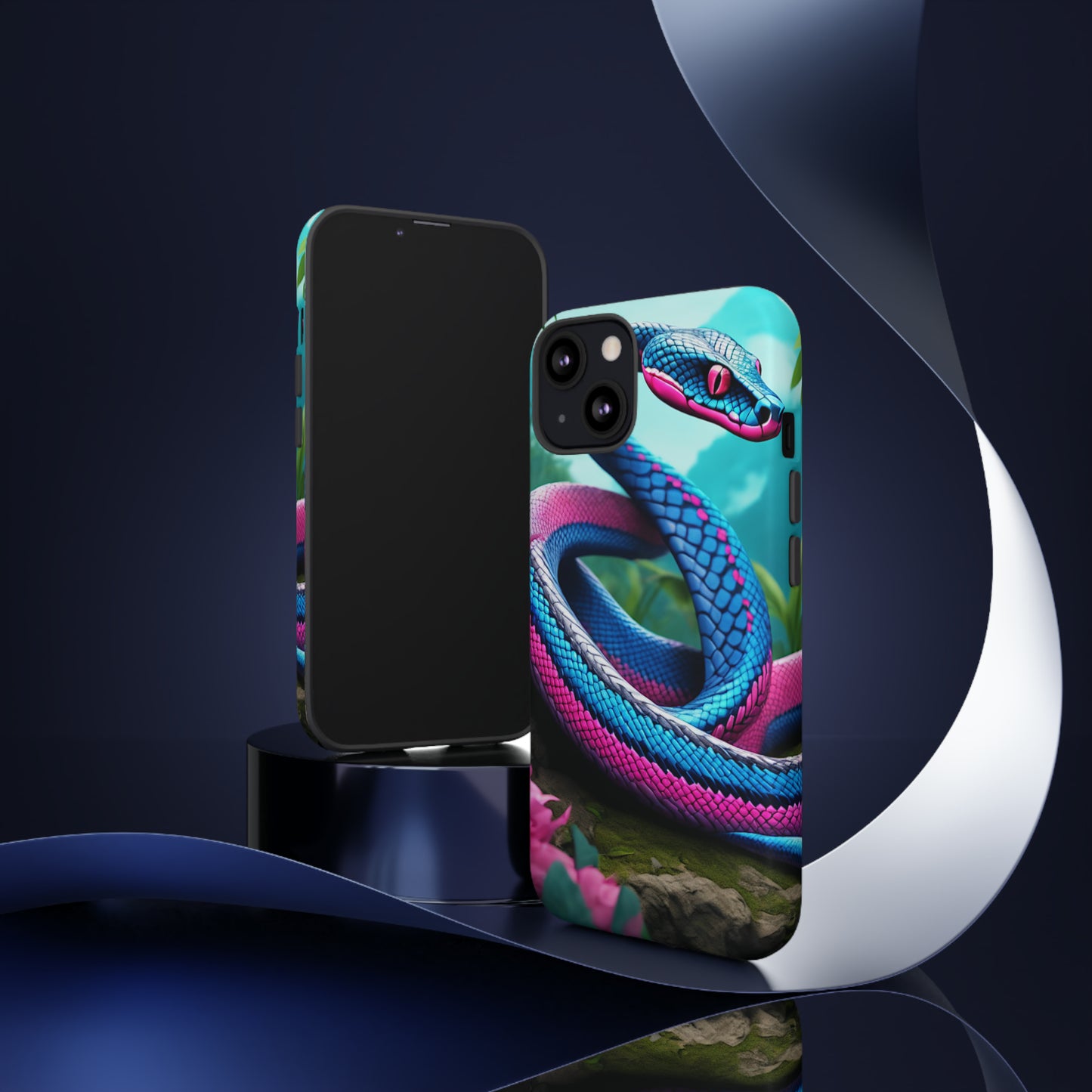 Blue Pink Snake Tough Case