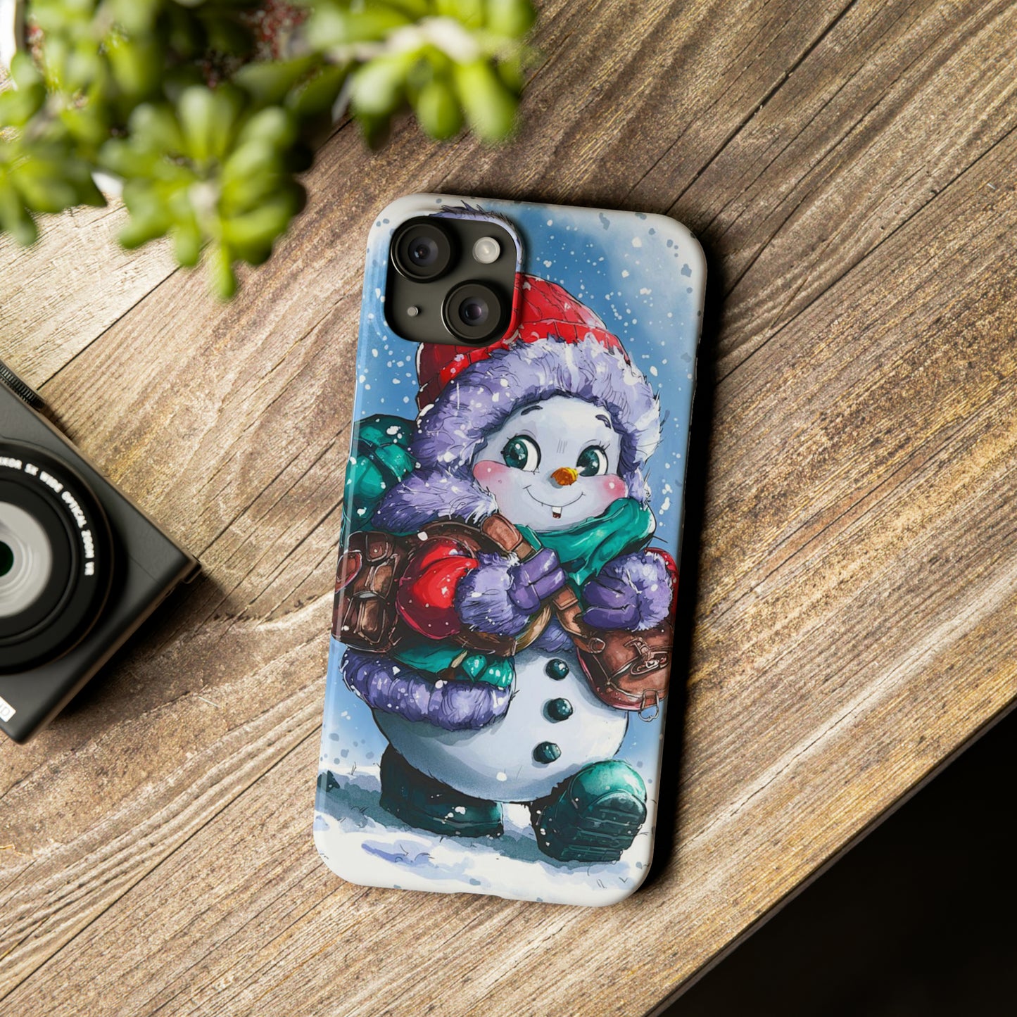 Cute Snowman Slim Phone Case - Colorwink