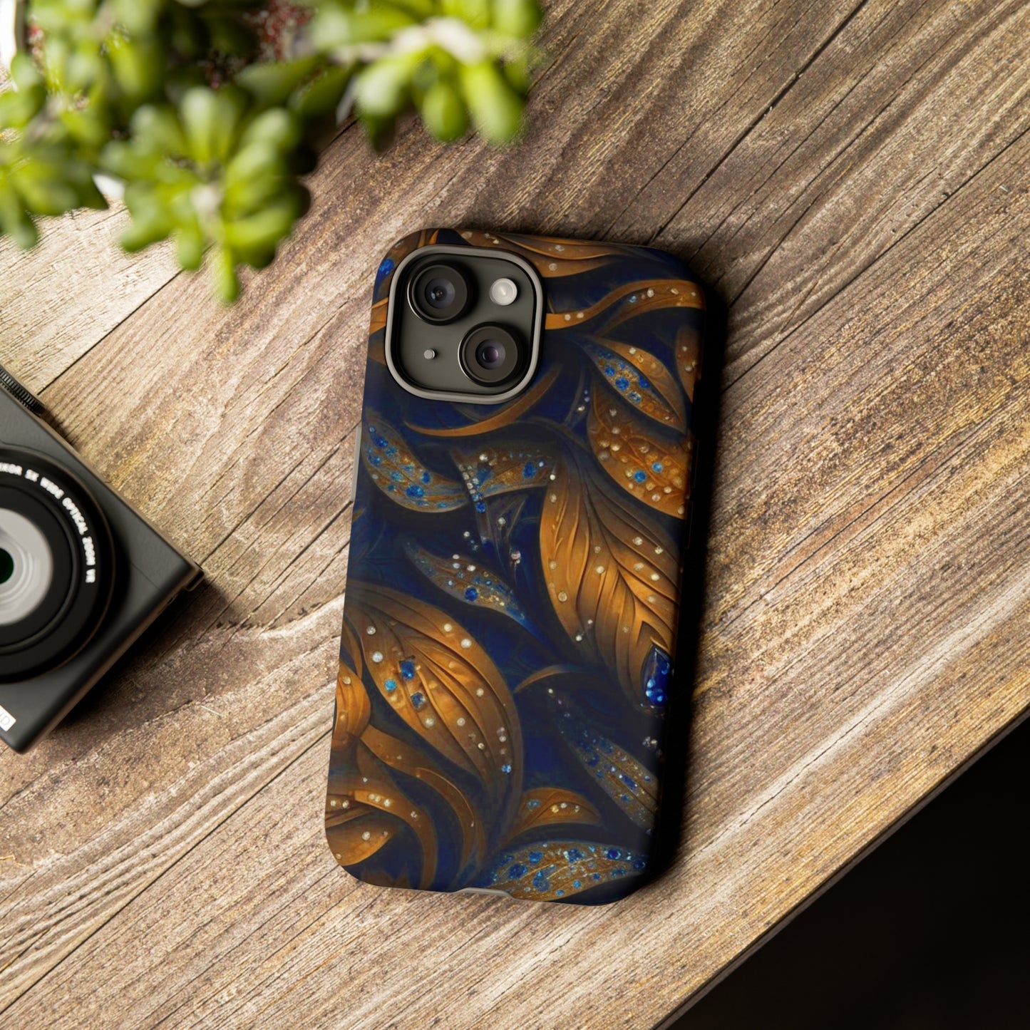 Golden Leaf Pattern Tough Case